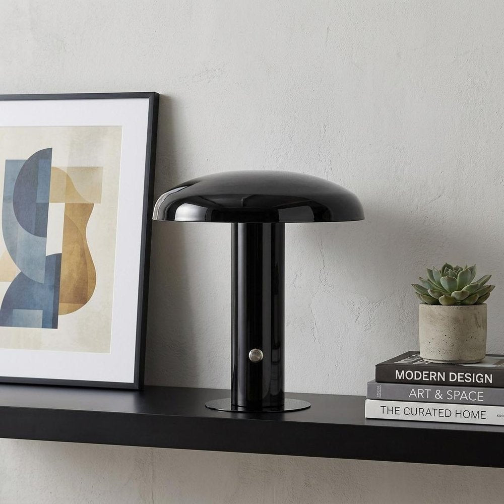 11" Black Novelty USB Table Lamp With Globe Shade — view 7