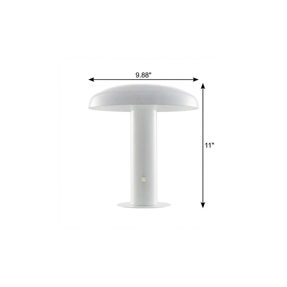 11" White Novelty USB Table Lamp With Globe Shade HomeRoots