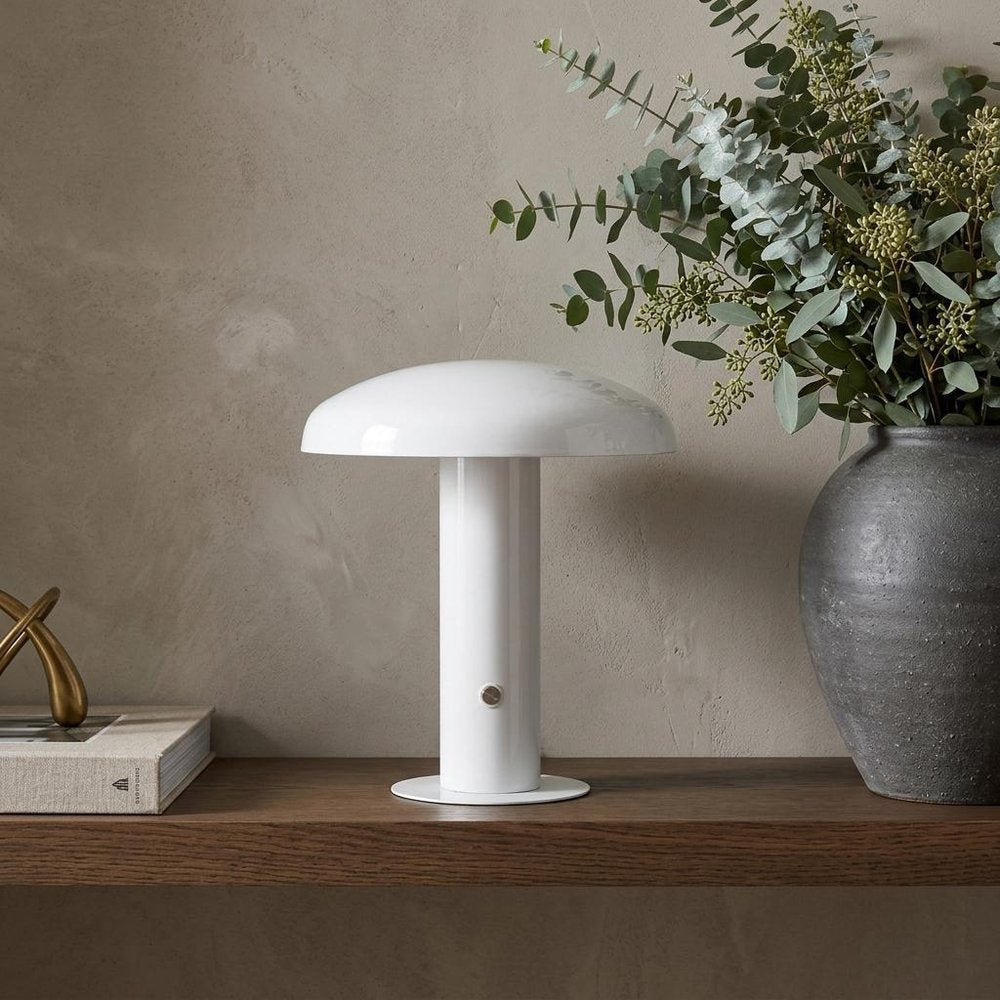 11" White Novelty USB Table Lamp With Globe Shade HomeRoots
