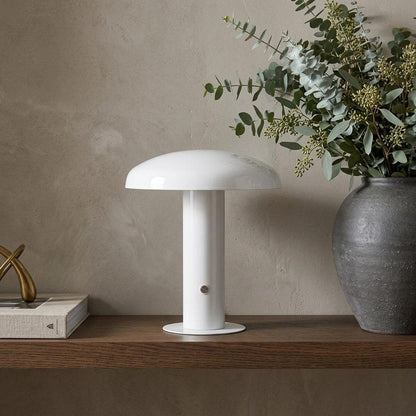 11" White Novelty USB Table Lamp With Globe Shade HomeRoots