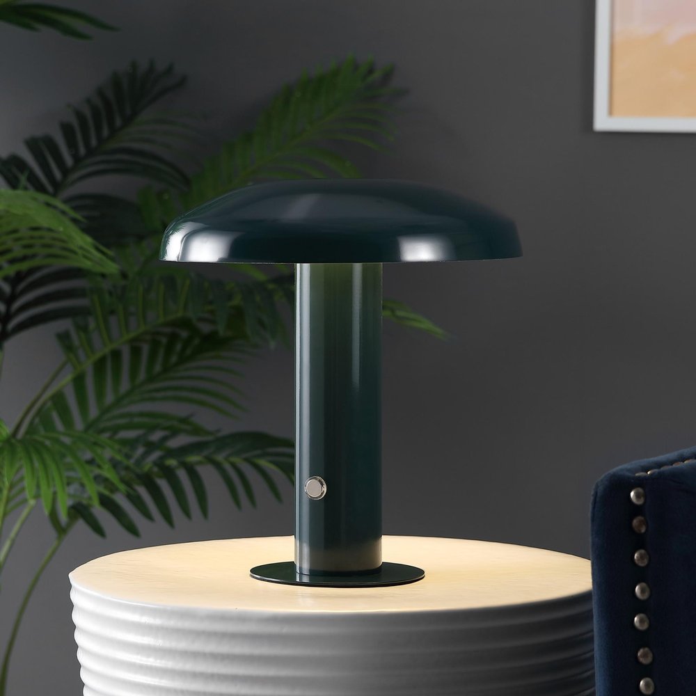 11" Forest Green Novelty USB Table Lamp With Globe Shade HomeRoots