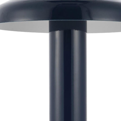 11" Blue Round USB Desk Lamp With Globe Shade