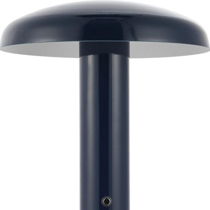 11" Blue Round USB Desk Lamp With Globe Shade