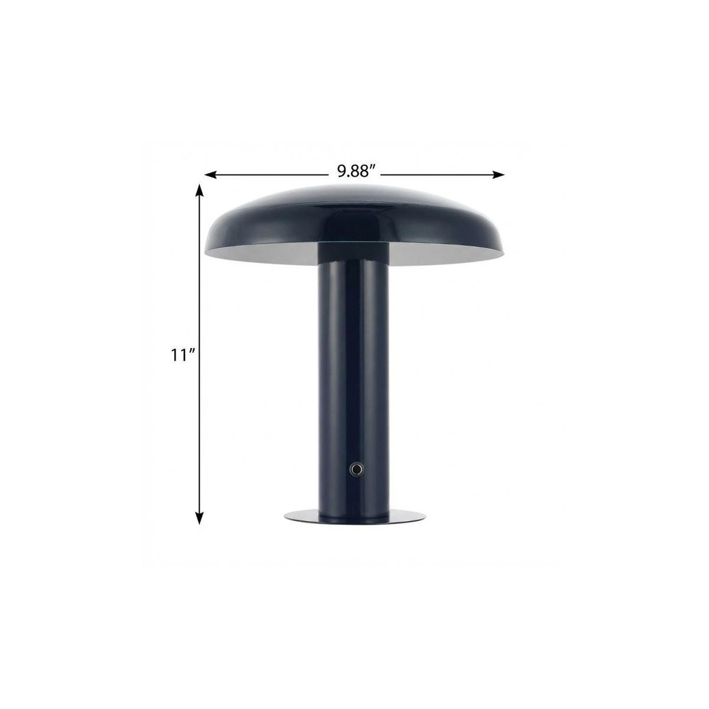 11" Blue Round USB Desk Lamp With Globe Shade — view 6