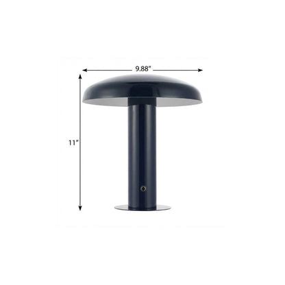 11" Blue Round USB Desk Lamp With Globe Shade