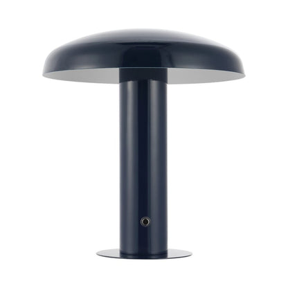 11" Blue Round USB Desk Lamp With Globe Shade