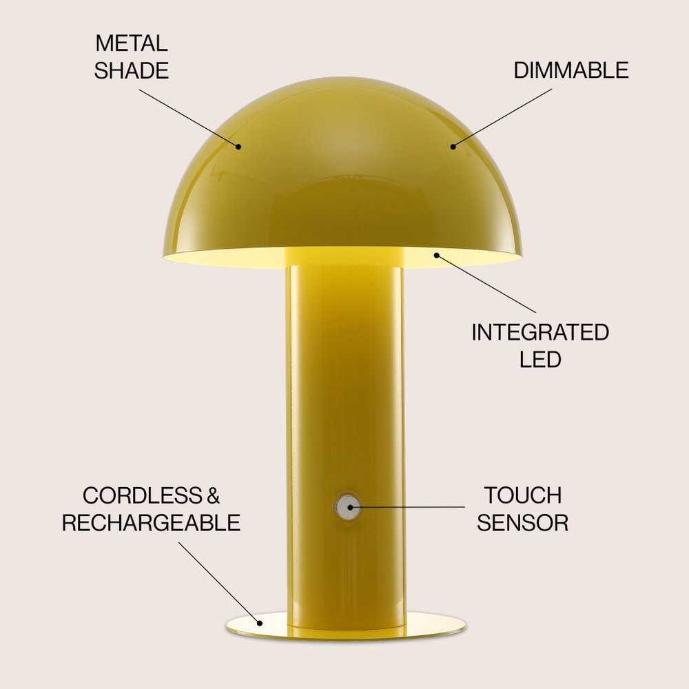 11" Yellow Novelty USB Table Lamp With Globe Shade — view 2