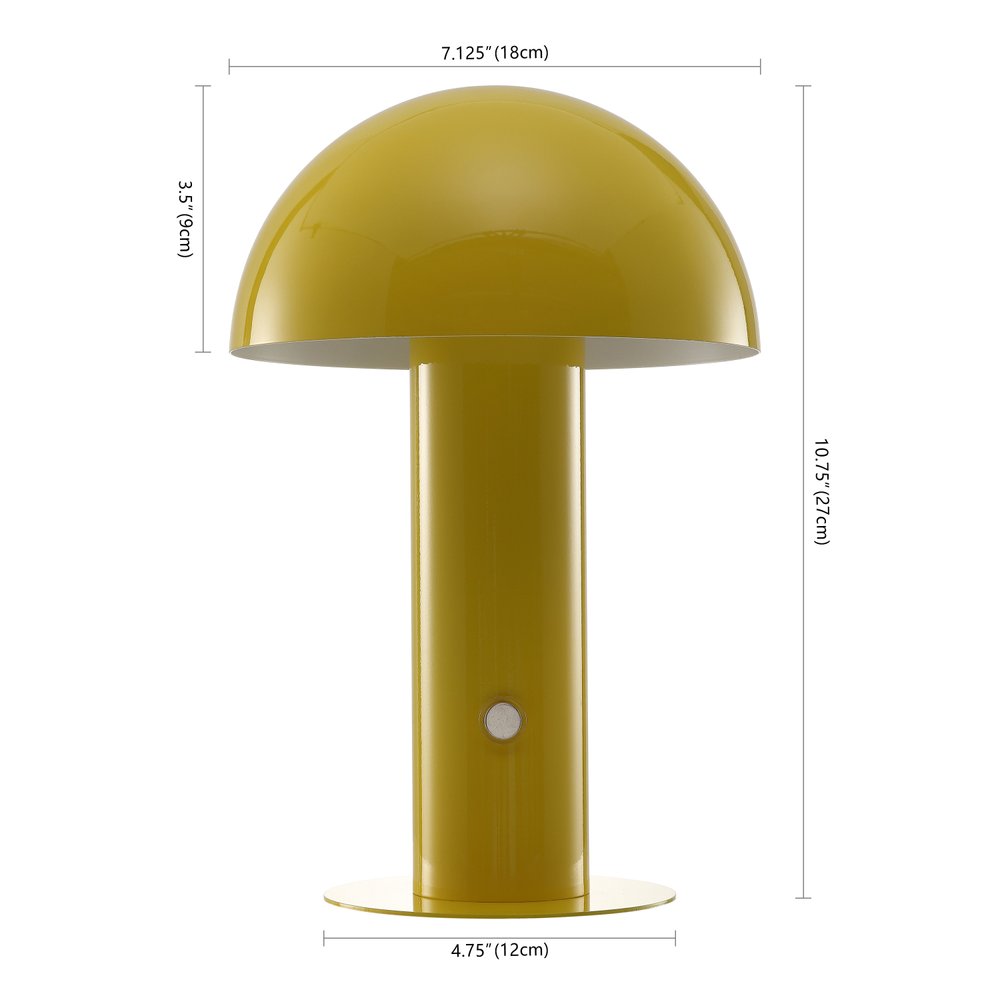11" Yellow Novelty USB Table Lamp With Globe Shade — view 3