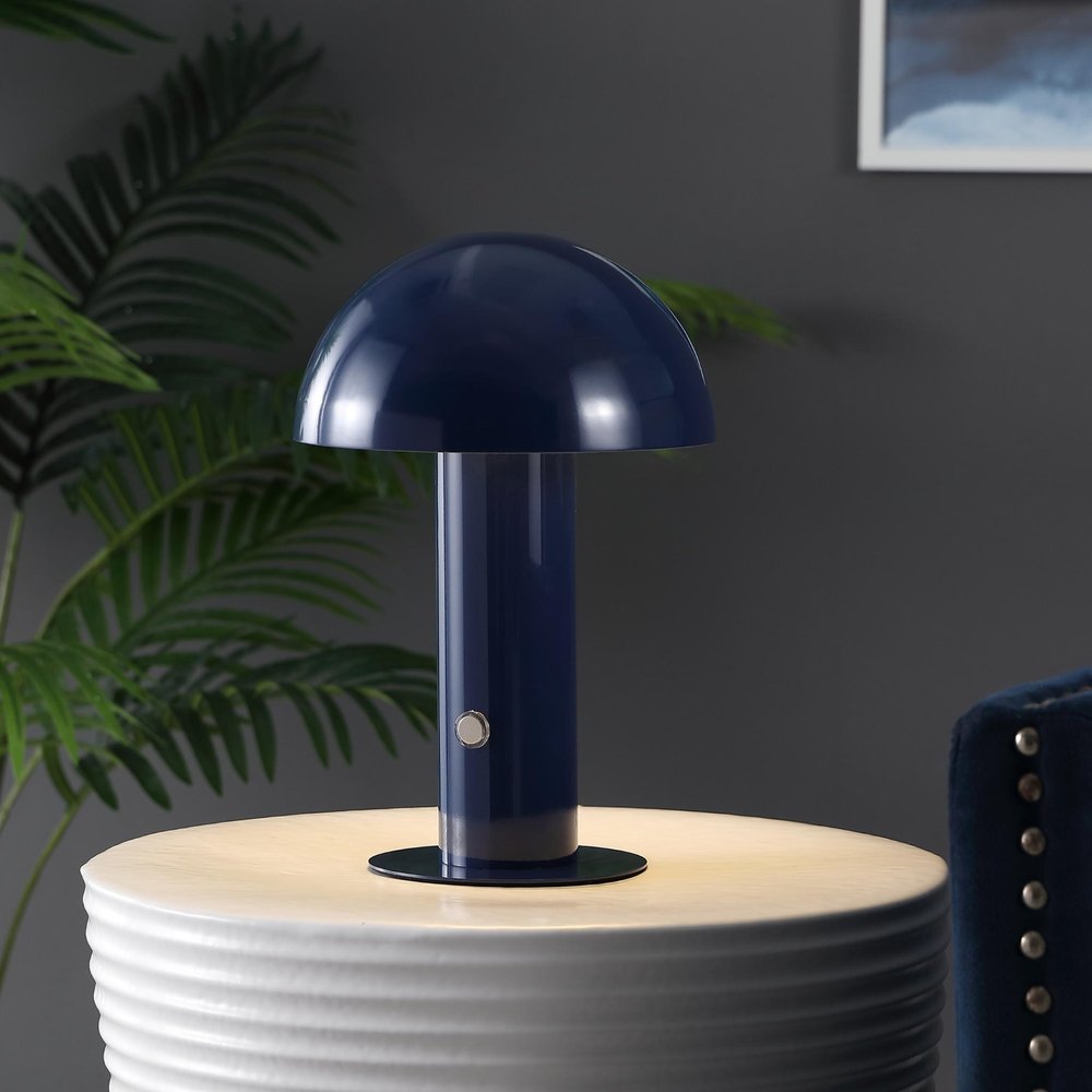 11" Blue Novelty USB Table Lamp With Globe Shade — view 1