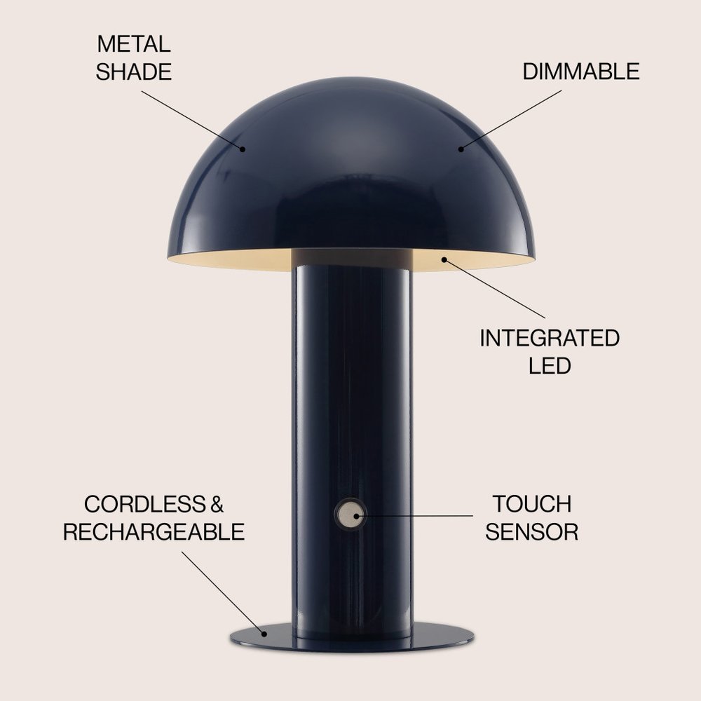 11" Blue Novelty USB Table Lamp With Globe Shade — view 2