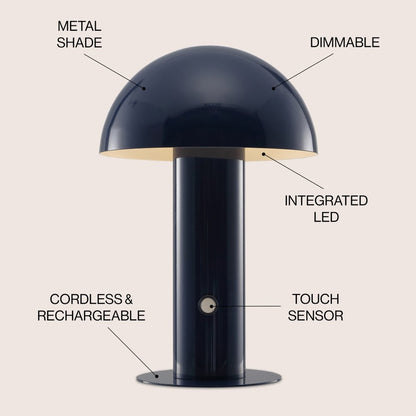 11" Blue Novelty USB Table Lamp With Globe Shade