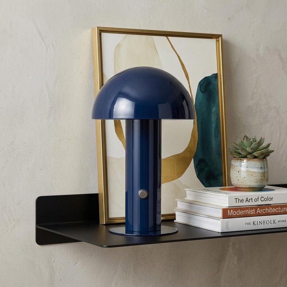 11" Blue Novelty USB Table Lamp With Globe Shade — view 8
