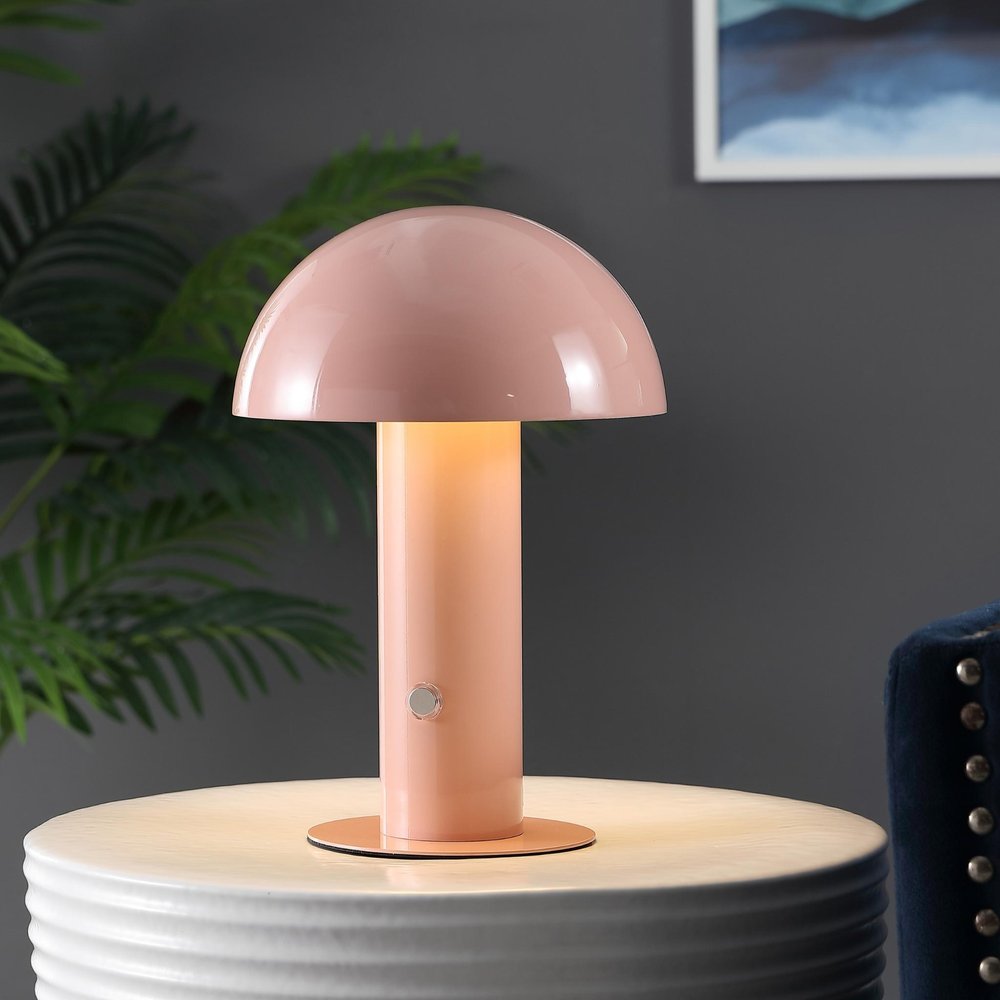 11" Pink Novelty USB Table Lamp With Globe Shade — view 1