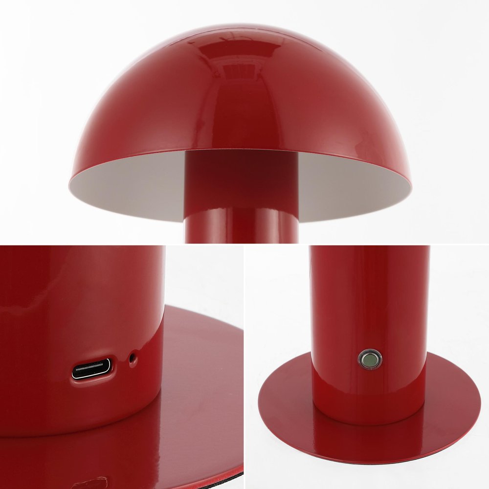 11" Red Novelty USB Table Lamp With Globe Shade — view 5