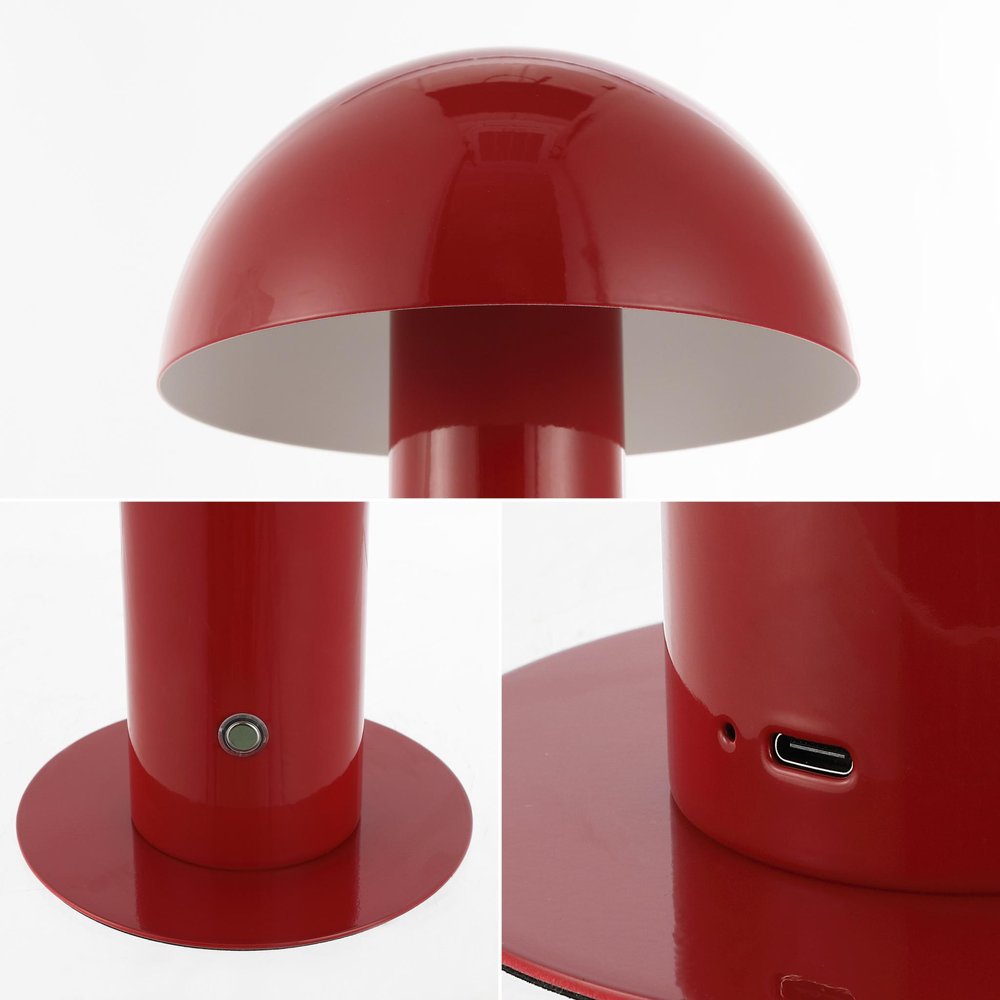 11" Red Novelty USB Table Lamp With Globe Shade — view 3