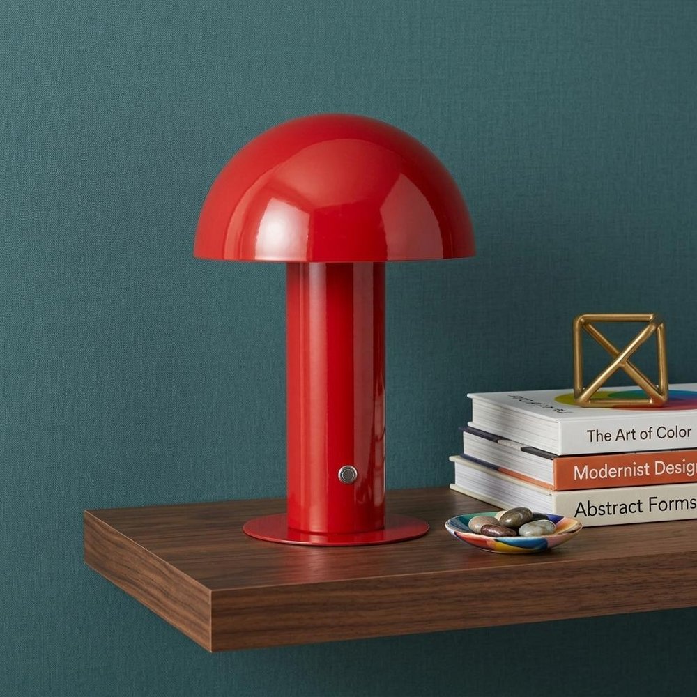 11" Red Novelty USB Table Lamp With Globe Shade — view 7