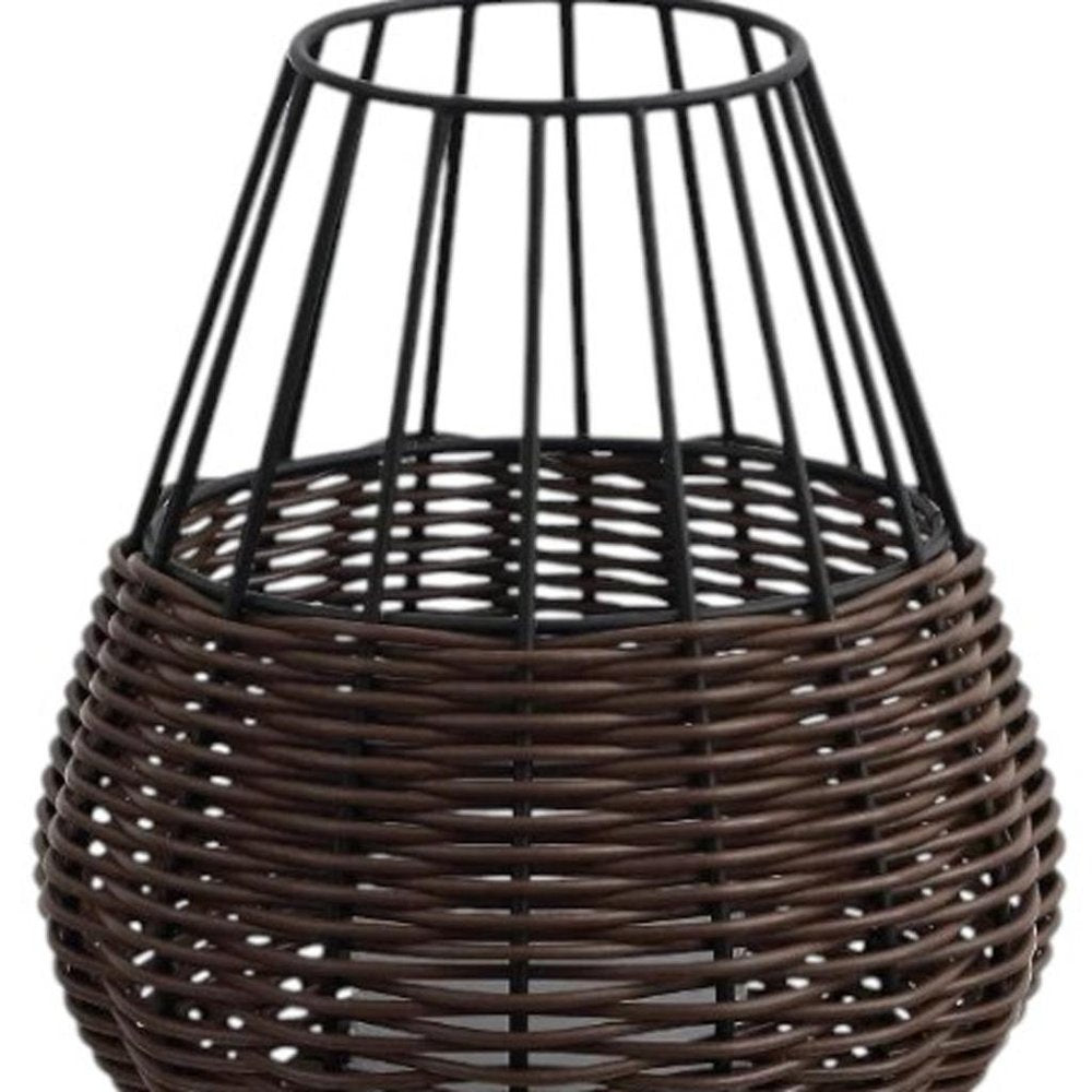 Set of Two 10" Black Round USB Table Lamps With Globe Shades HomeRoots