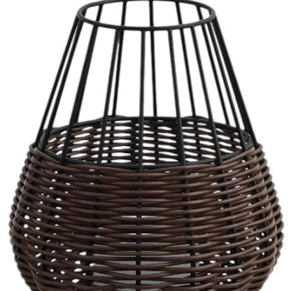 Set of Two 10" Black Round USB Table Lamps With Globe Shades HomeRoots