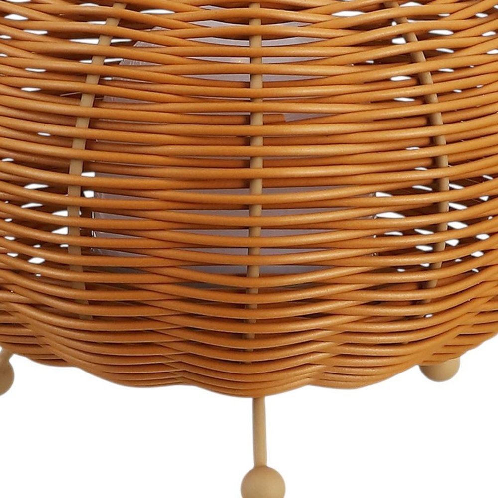 Set of Two 6" Brown Lantern USB Table Lamps With Globe Shades — view 5