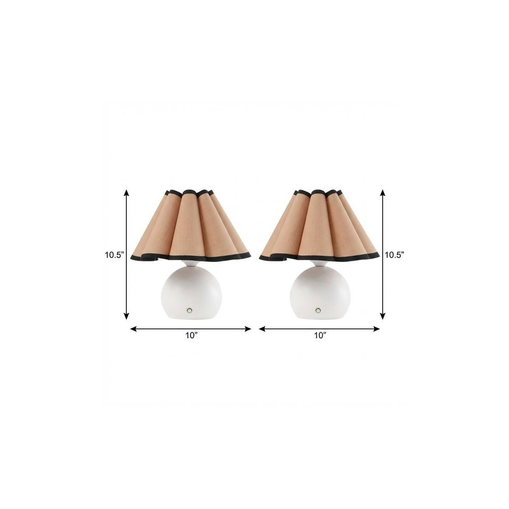 Set of Two 11" Clear Novelty Table Lamps With Empire Shades — view 5