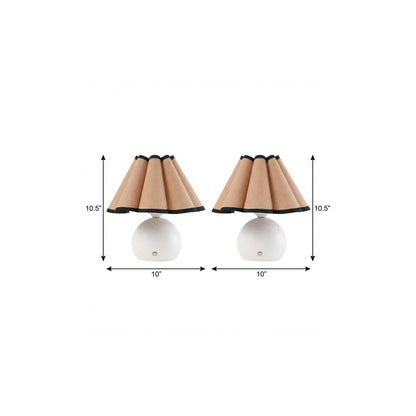 Set of Two 11" Clear Novelty Table Lamps With Empire Shades