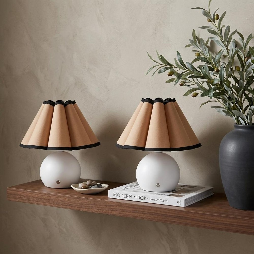 Set of Two 11" Clear Novelty Table Lamps With Empire Shades — view 6