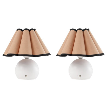 Set of Two 11" Clear Novelty Table Lamps With Empire Shades