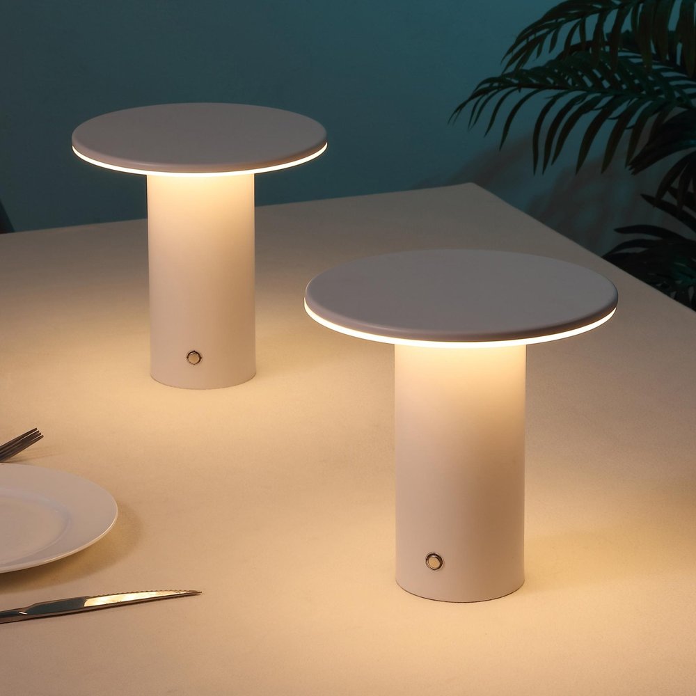 Set of Two 8" Clear USB Table Lamps HomeRoots