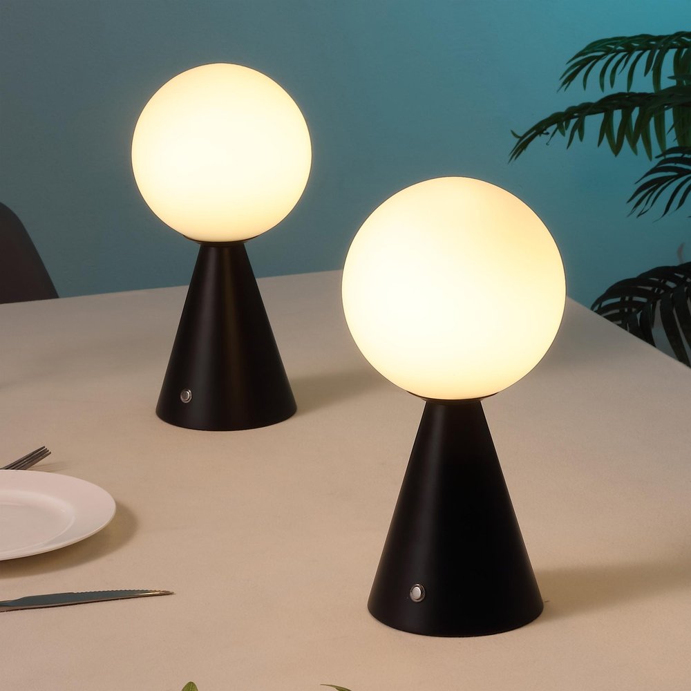 Set of Two 12" Clear Lighthouse USB Table Lamps HomeRoots