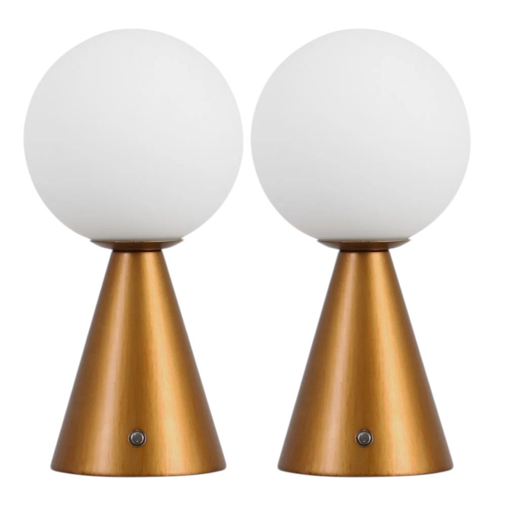 Set of Two 12" Clear Lighthouse USB Table Lamps HomeRoots