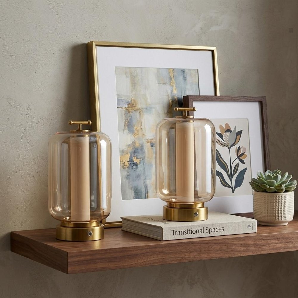 Set of Two 11" Gold USB Lantern — view 6