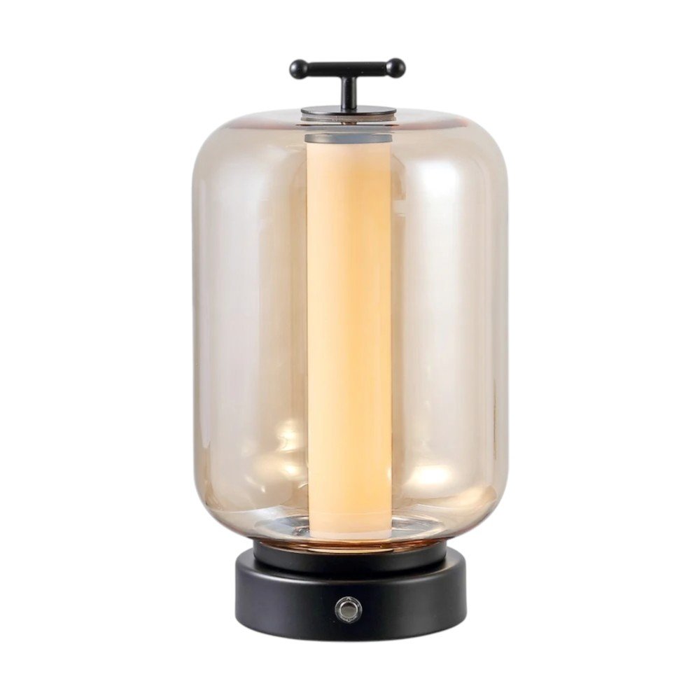 Set of Two 11" Black Lantern USB Table Lamps — view 3