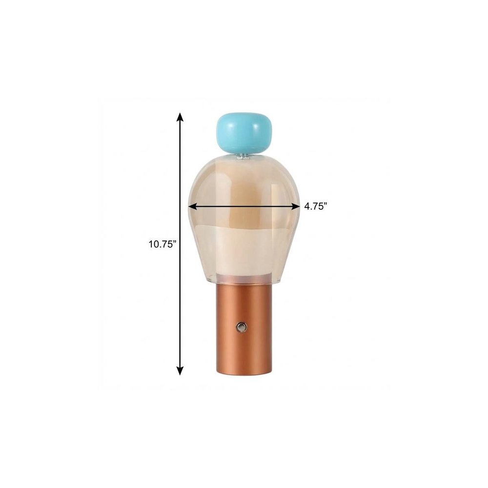 11" Copper USB Table Lamp HomeRoots