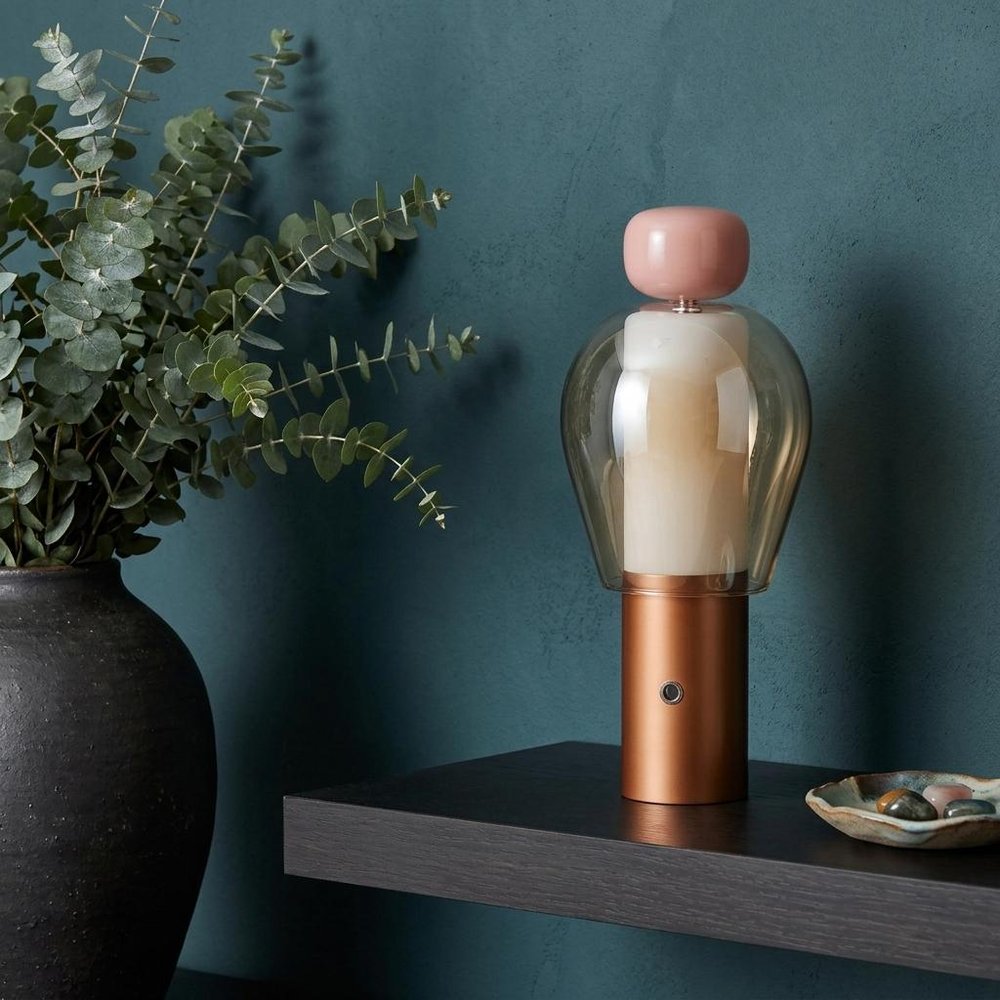 11" Copper USB Table Lamp HomeRoots