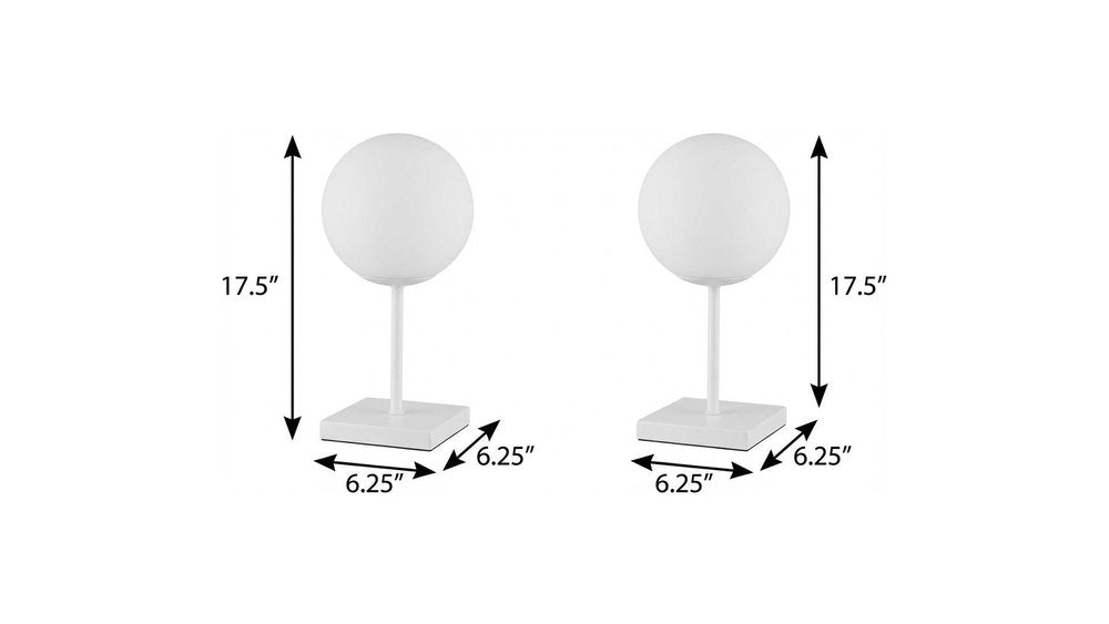 Set of Two 18" White USB Table Lamps HomeRoots