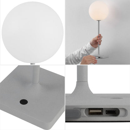 Set of Two 18" Gray USB Table Lamps HomeRoots