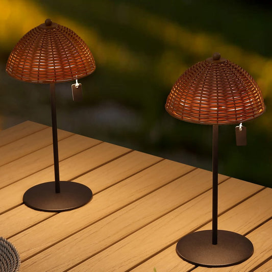 Set of Two 13" Black Novelty USB Table Lamps With Globe Shades HomeRoots