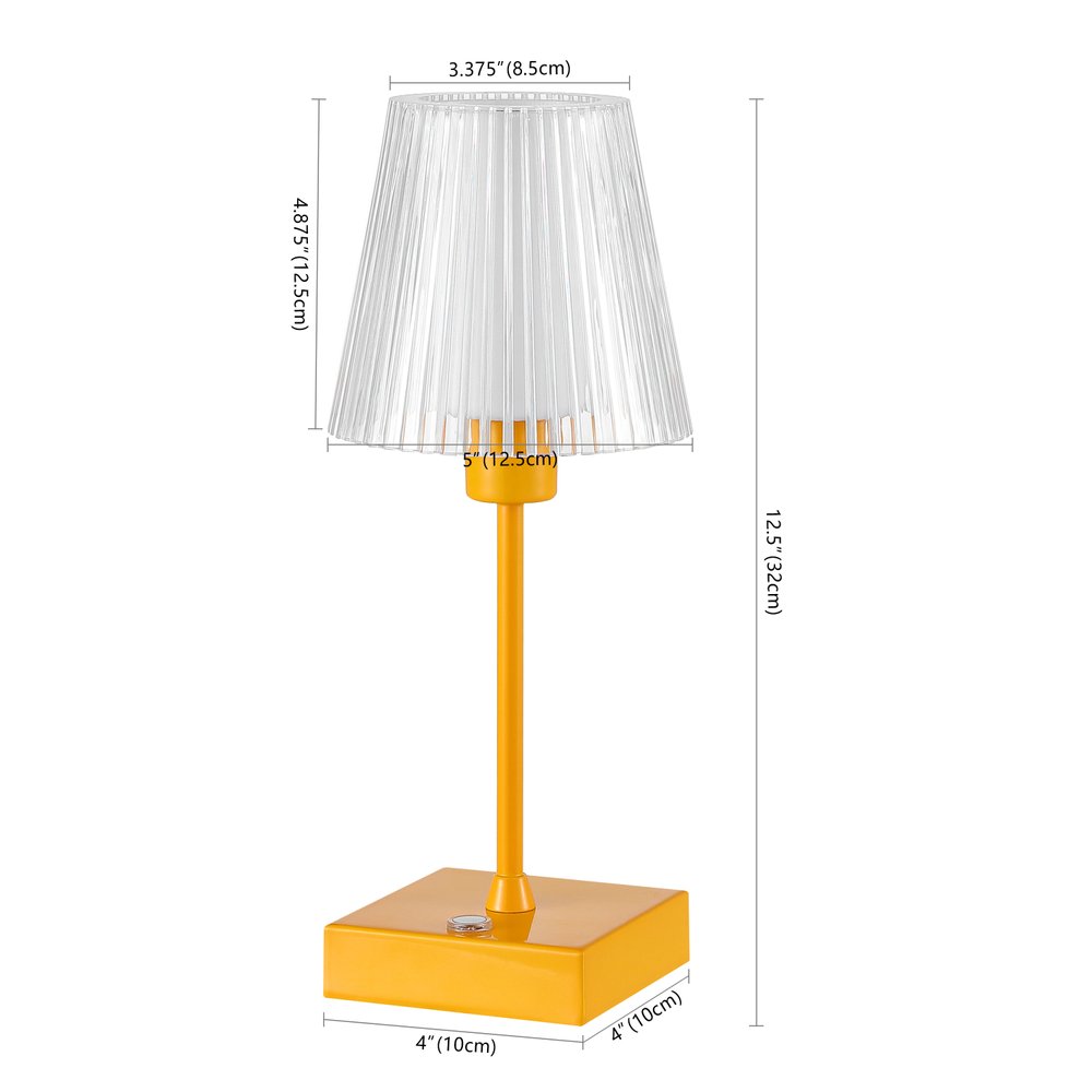 13" Orange USB Table Lamp With Empire Shade — view 2