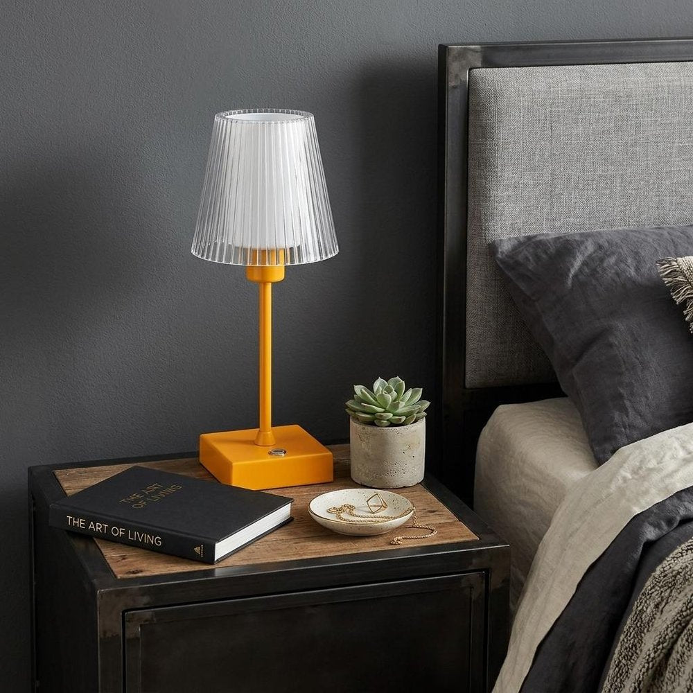 13" Orange USB Table Lamp With Empire Shade — view 7