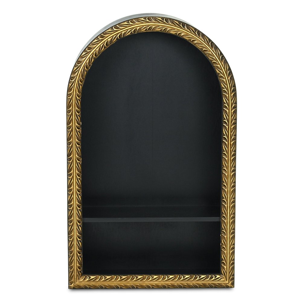 14" Black Wood Wall Mounted Accent Shelf HomeRoots