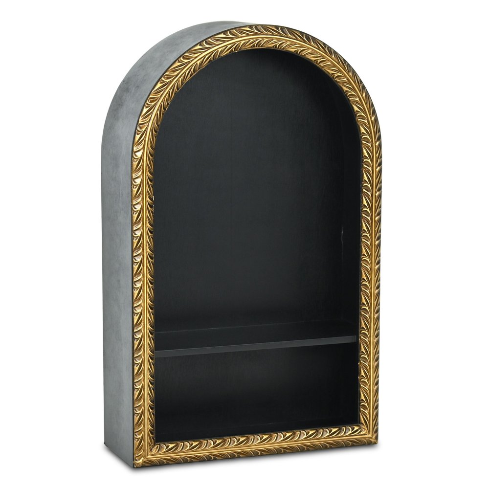 14" Black Wood Wall Mounted Accent Shelf HomeRoots