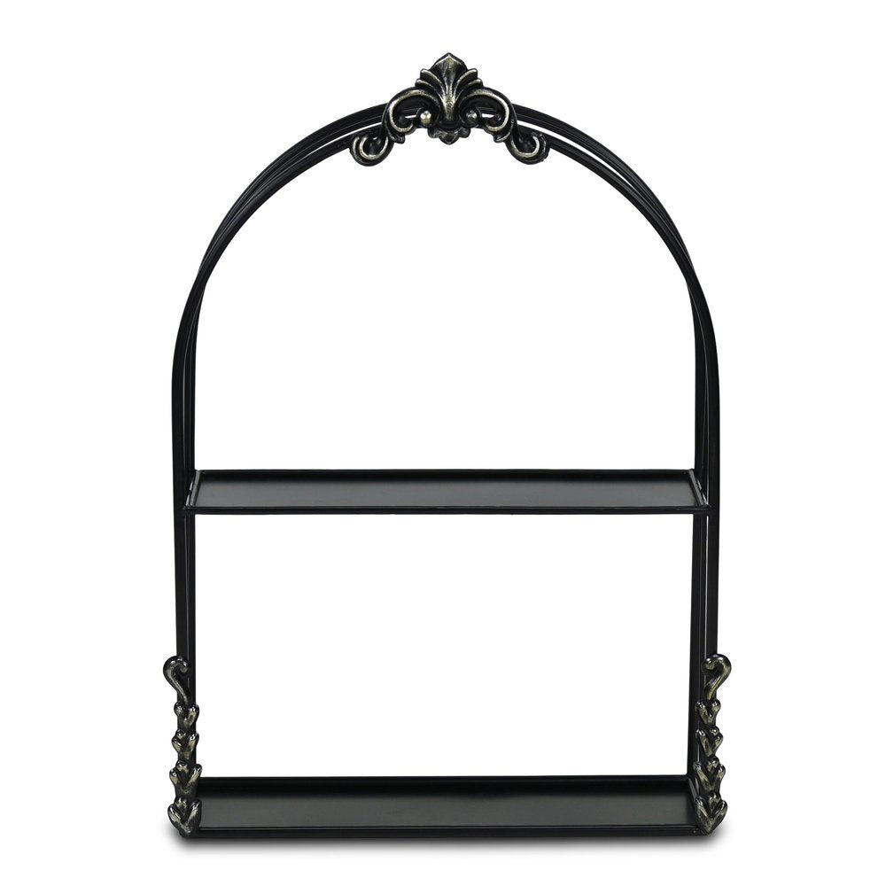 13" Black Metal Wall Mounted Accent Shelf HomeRoots