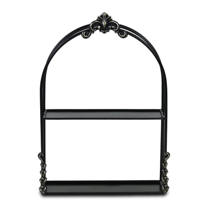13" Black Metal Wall Mounted Accent Shelf HomeRoots
