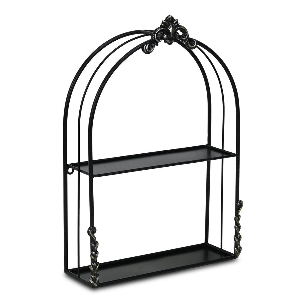 13" Black Metal Wall Mounted Accent Shelf HomeRoots