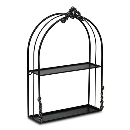 13" Black Metal Wall Mounted Accent Shelf HomeRoots