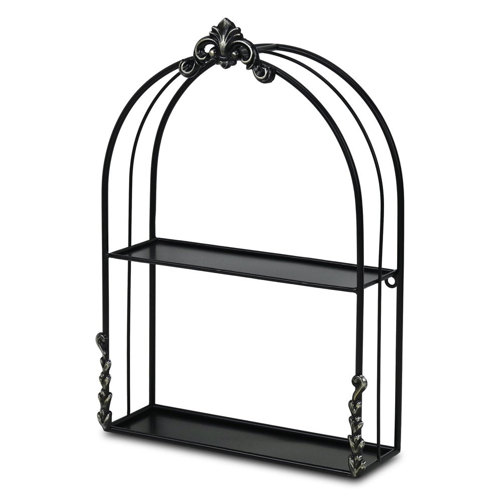 13" Black Metal Wall Mounted Accent Shelf HomeRoots
