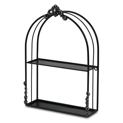 13" Black Metal Wall Mounted Accent Shelf HomeRoots
