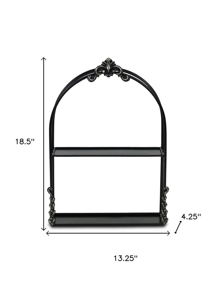 13" Black Metal Wall Mounted Accent Shelf HomeRoots