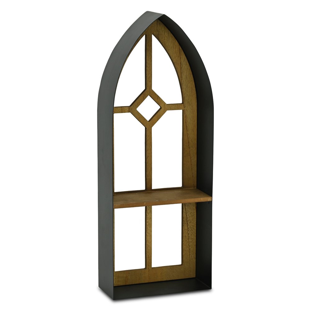 9" Black Metal Wall Mounted Accent Shelf HomeRoots