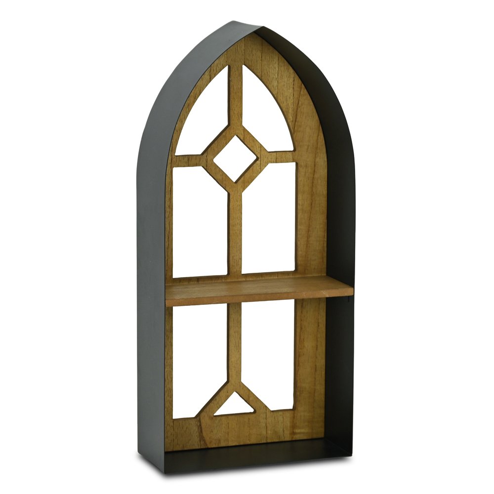 9" Black Metal Wall Mounted Accent Shelf HomeRoots